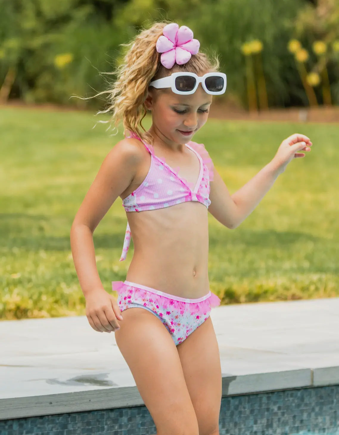 Limeapple Krista ruffle bikini