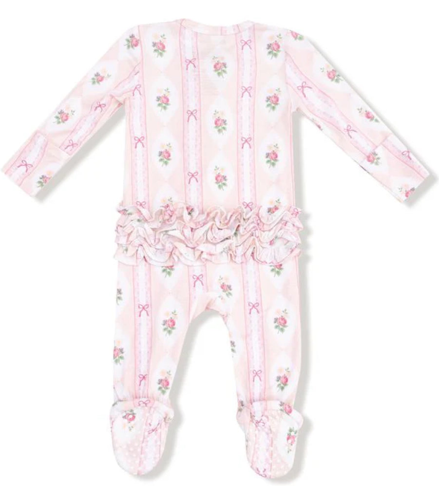 Angel Dear vintage roses footie