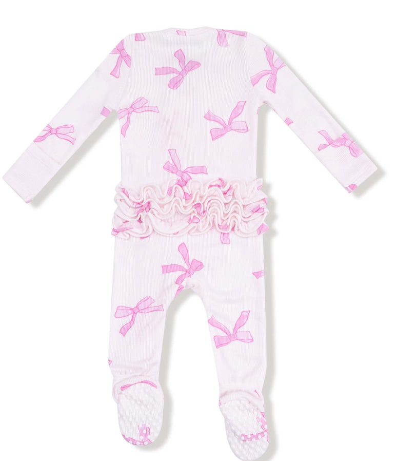 Pretty Bows Ruffle Footie