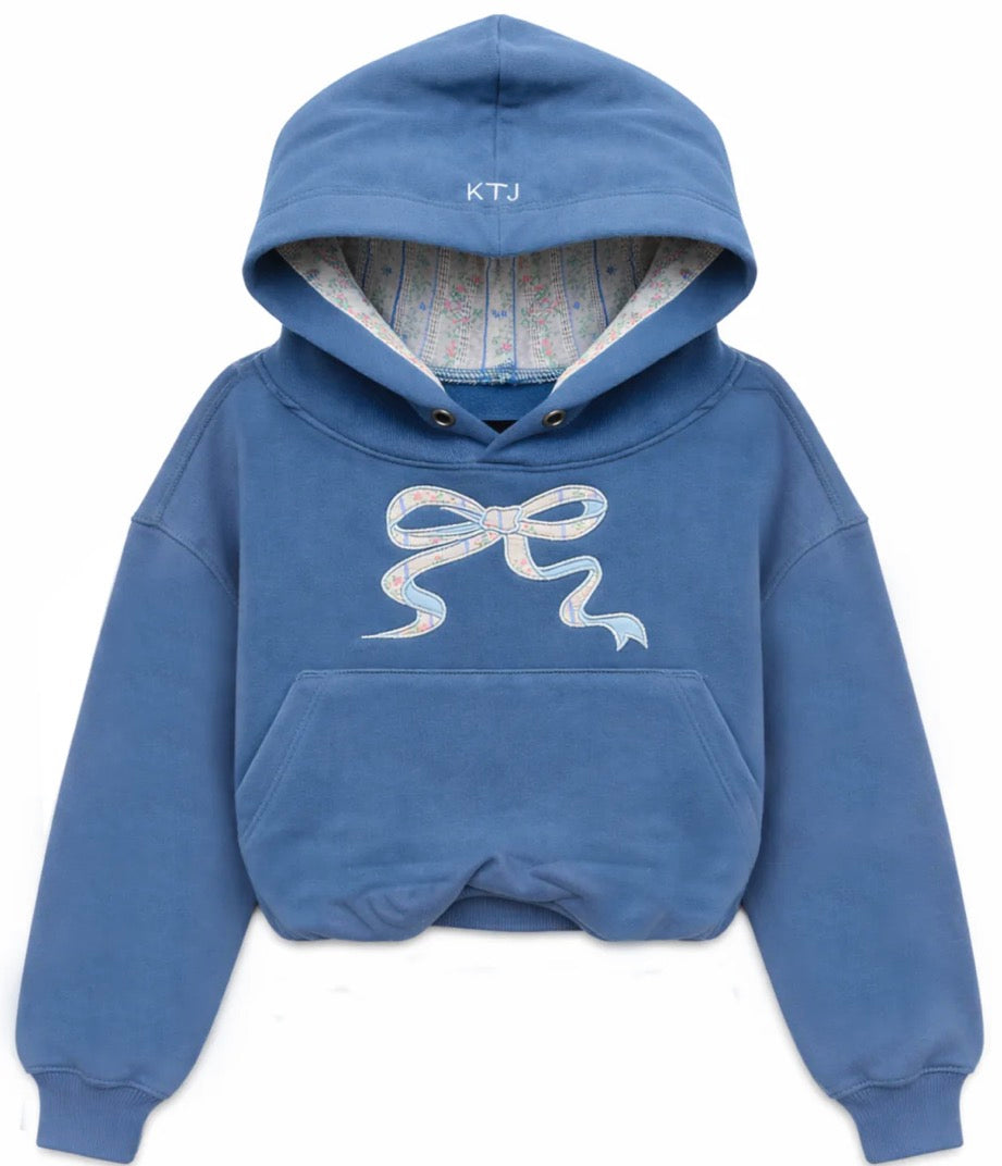 Ryan blue floral blue bow hoodie