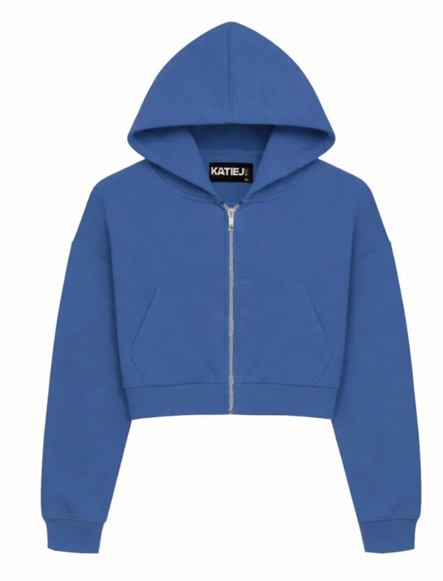 Denim Blue Zip up Hoodie