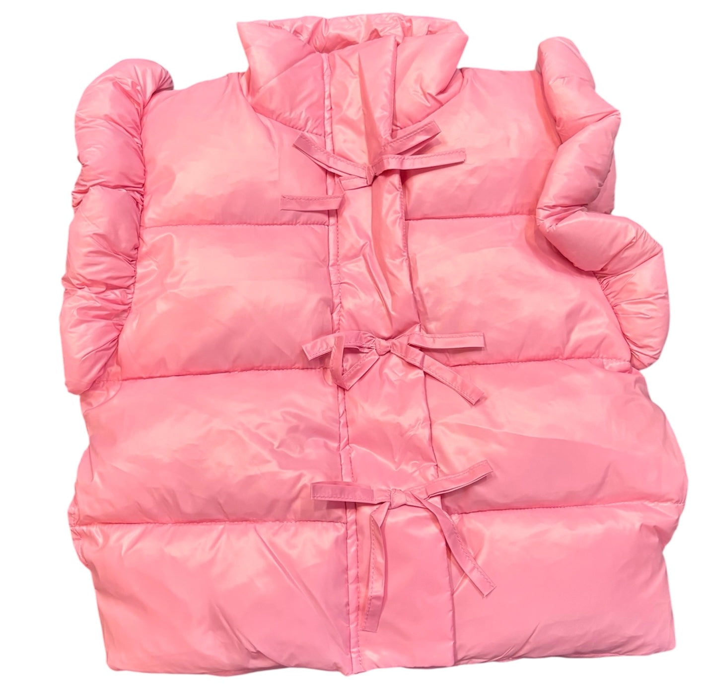 Pink Puffer Vest with Bows