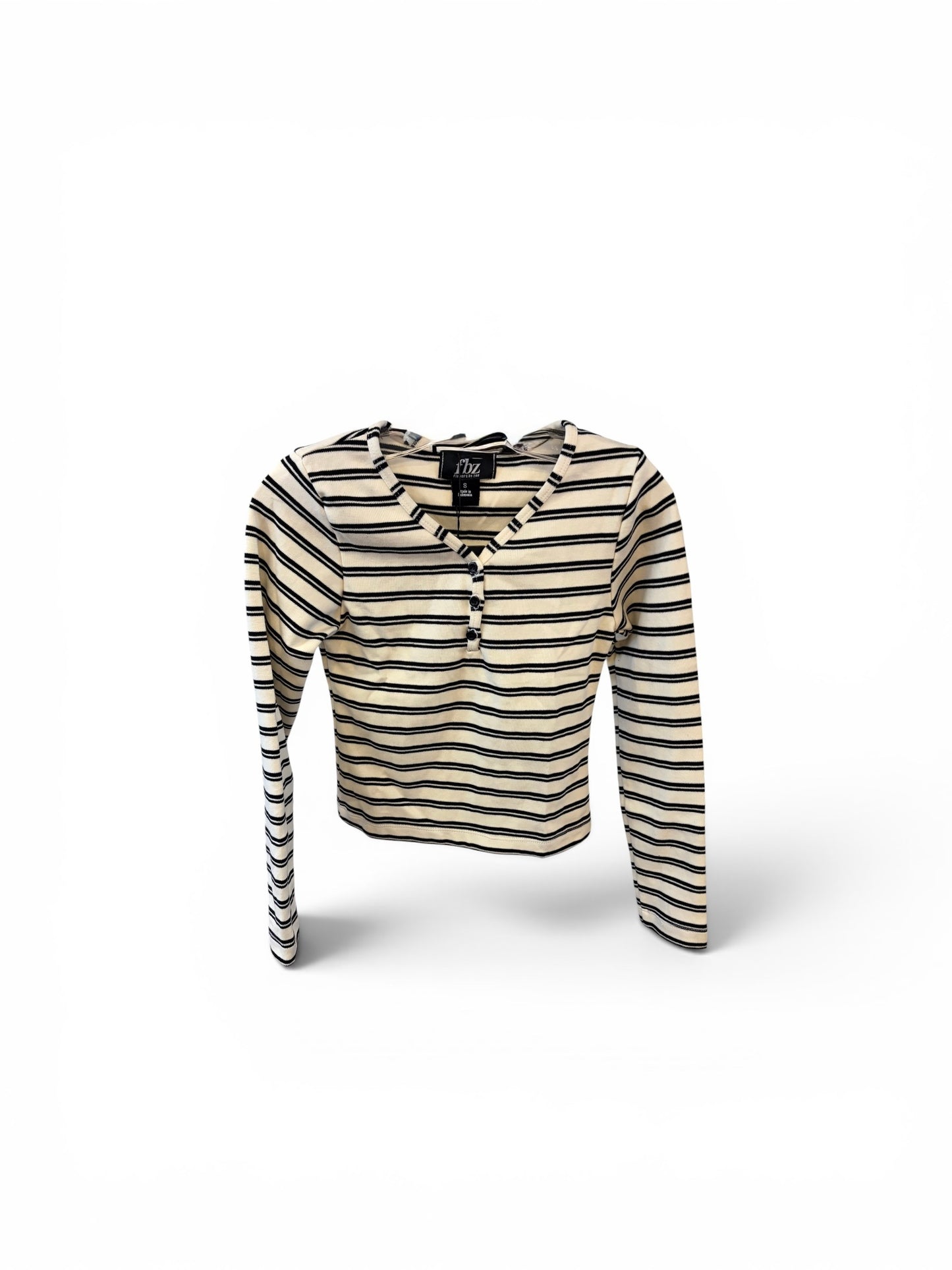 Cream & Black Stripe Long Sleeve