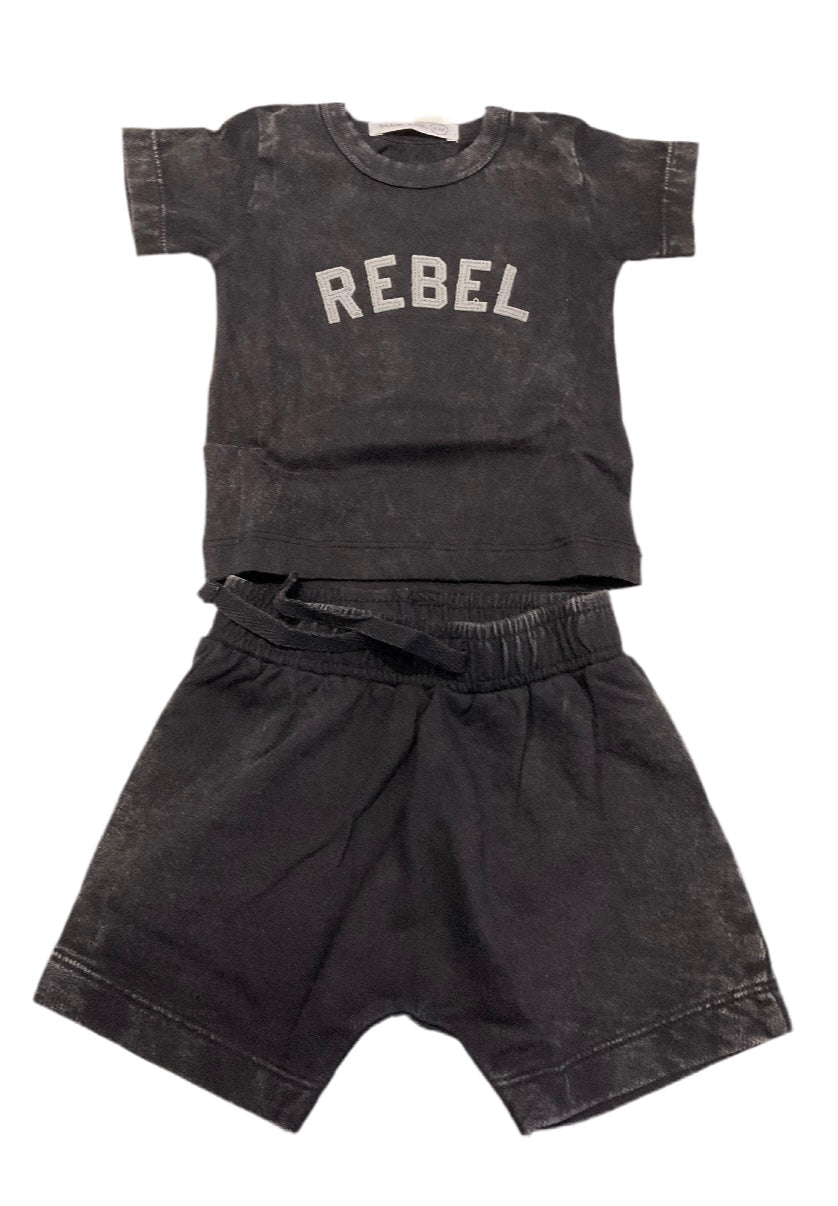 Black Rebel tee and short set