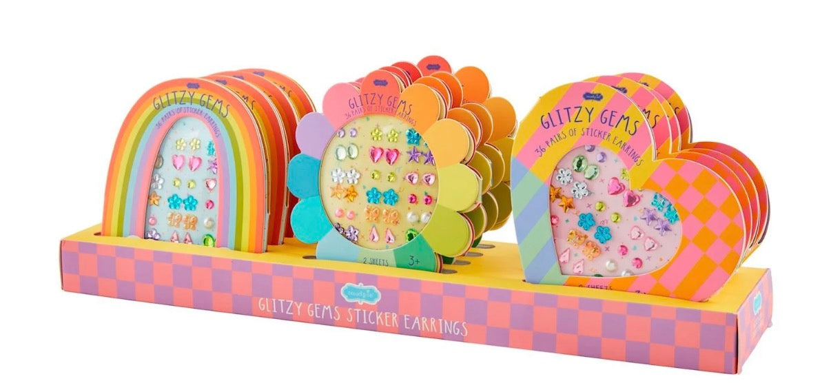 Glitzy Gems Stick on Earrings