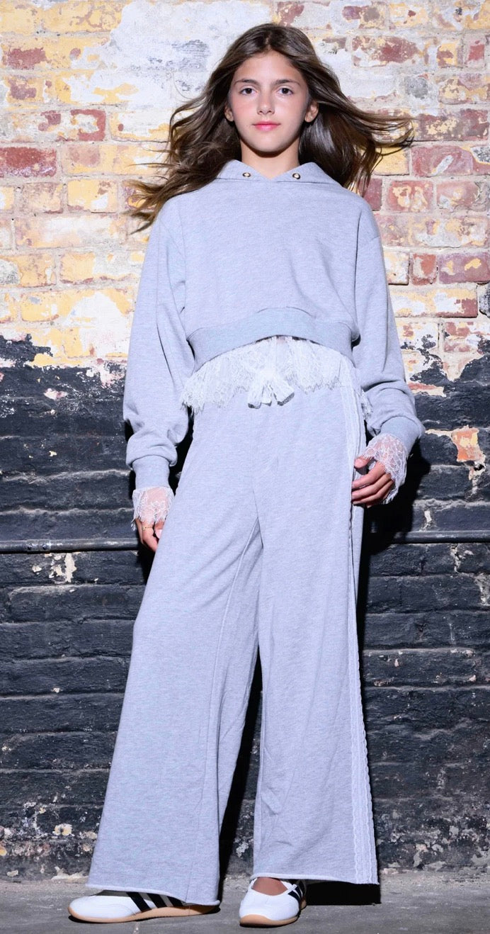 Tristan lace grey sweatshirt