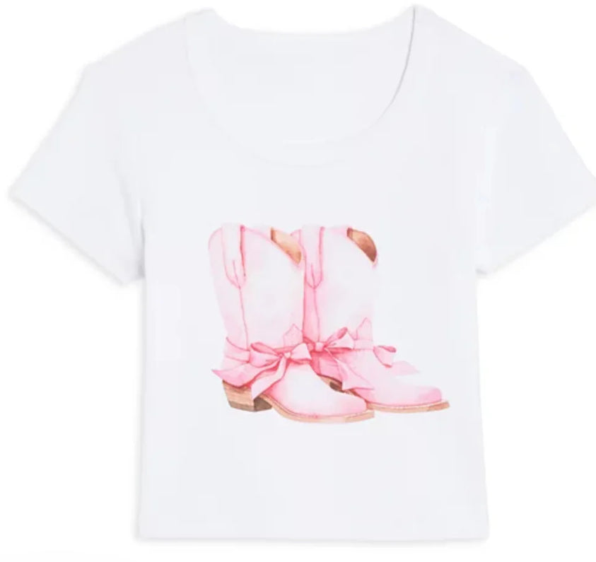 Katie J Cowgirl boots tshirt