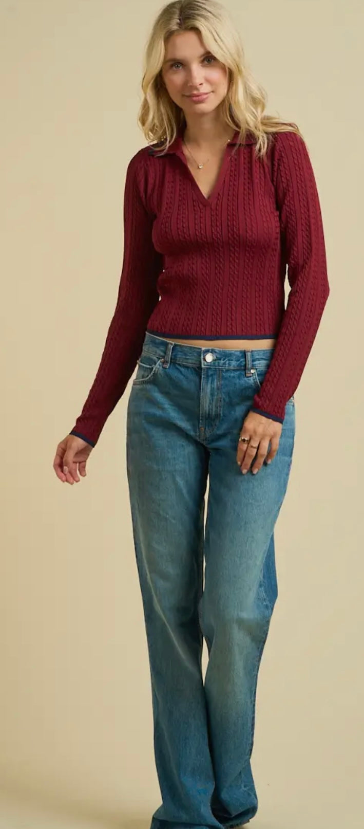 V-Neck Collar Sweater