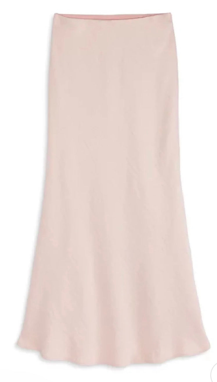 Baby Pink Silk Skirt