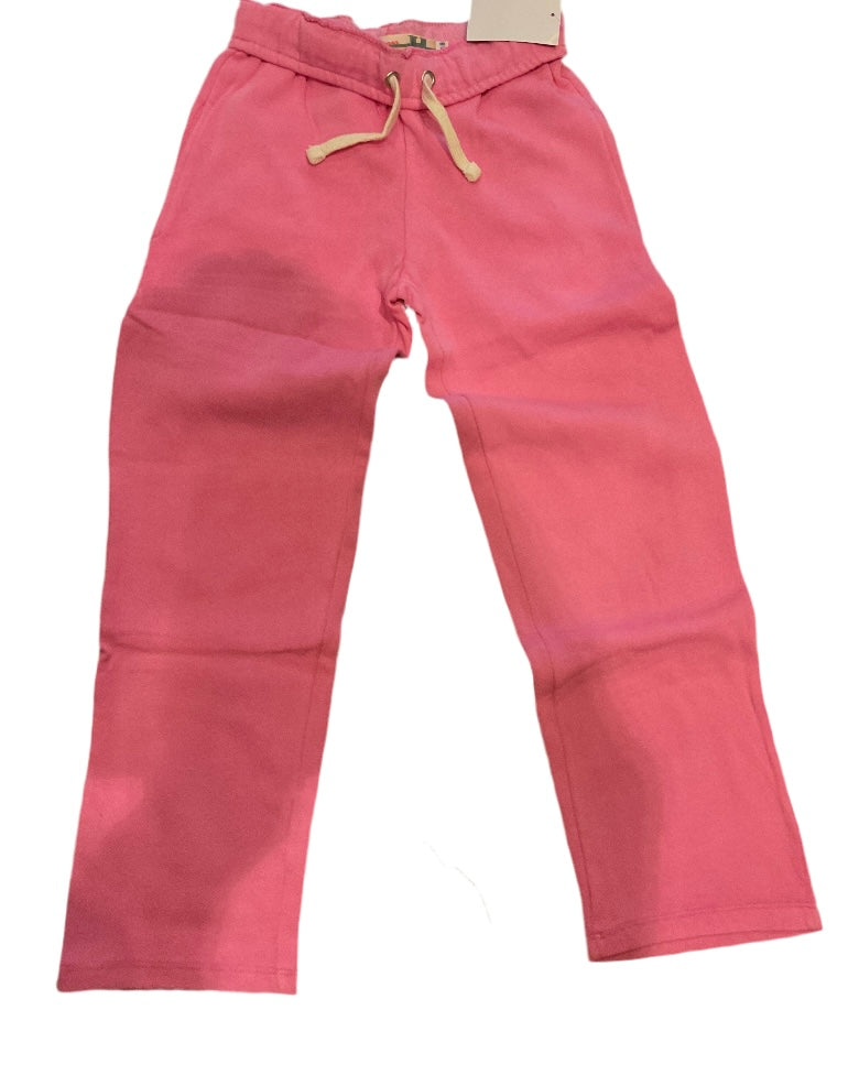 Washed pink wide leg sweat pants
