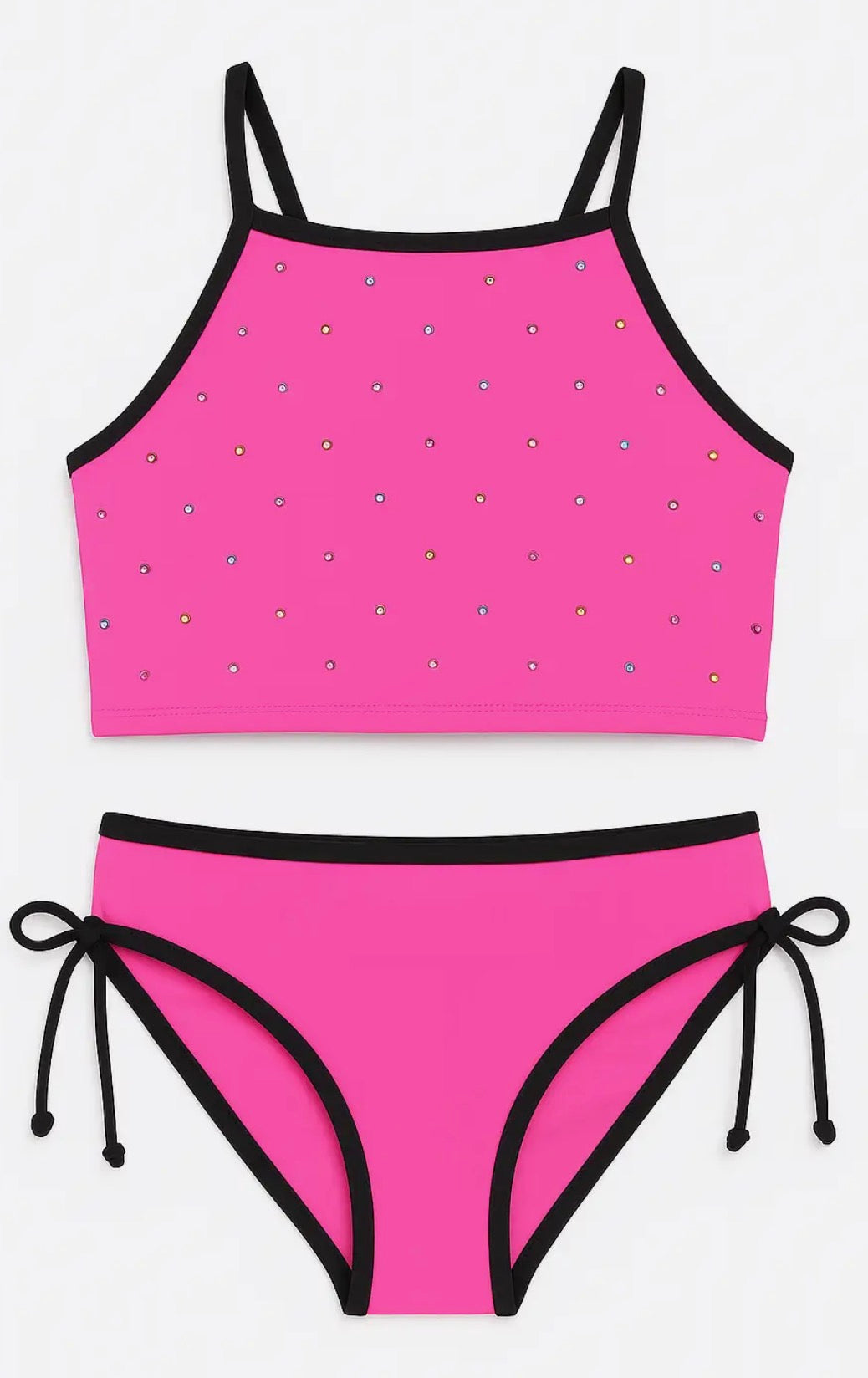 2pc Pink rhinestone