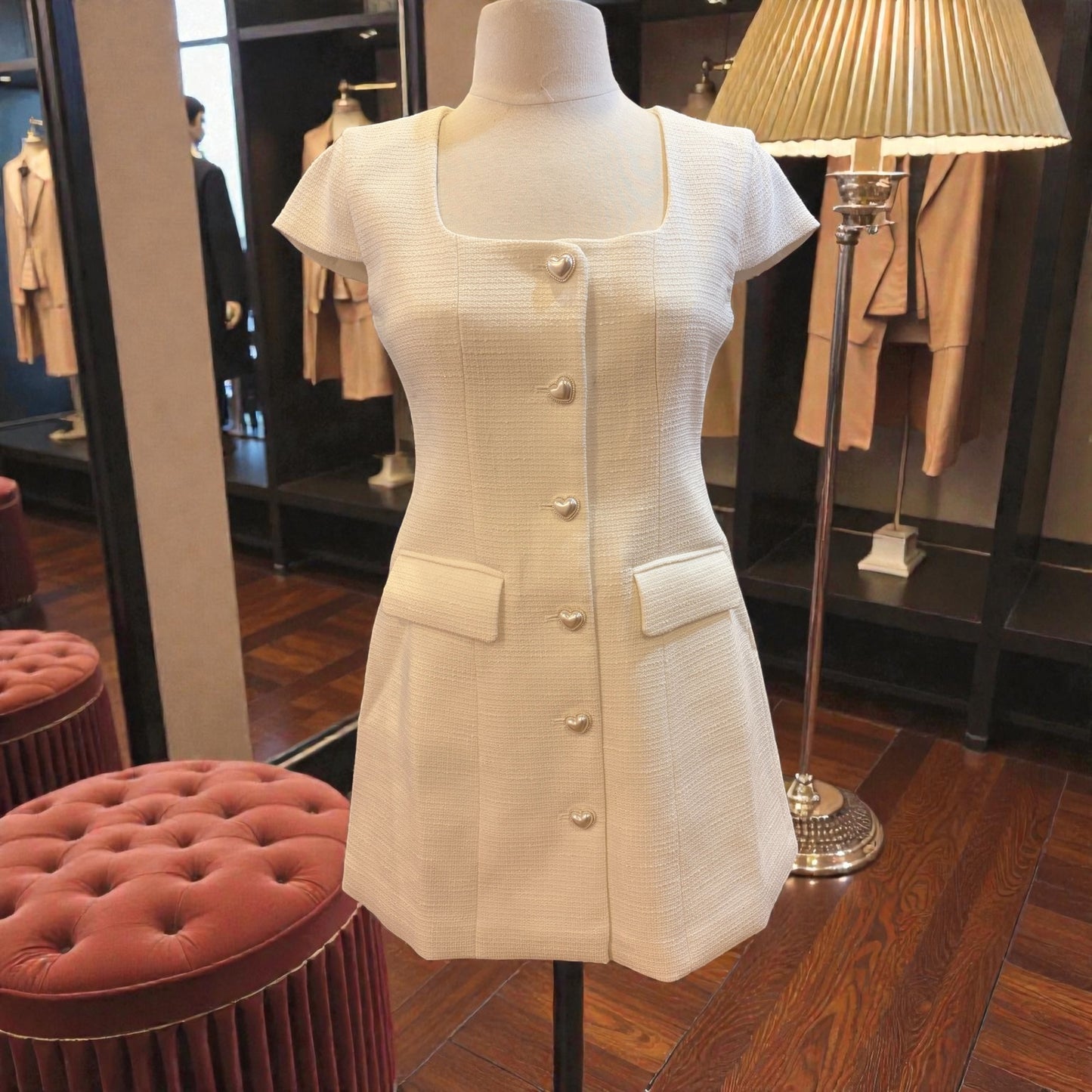 Zoe Jr white button down dress