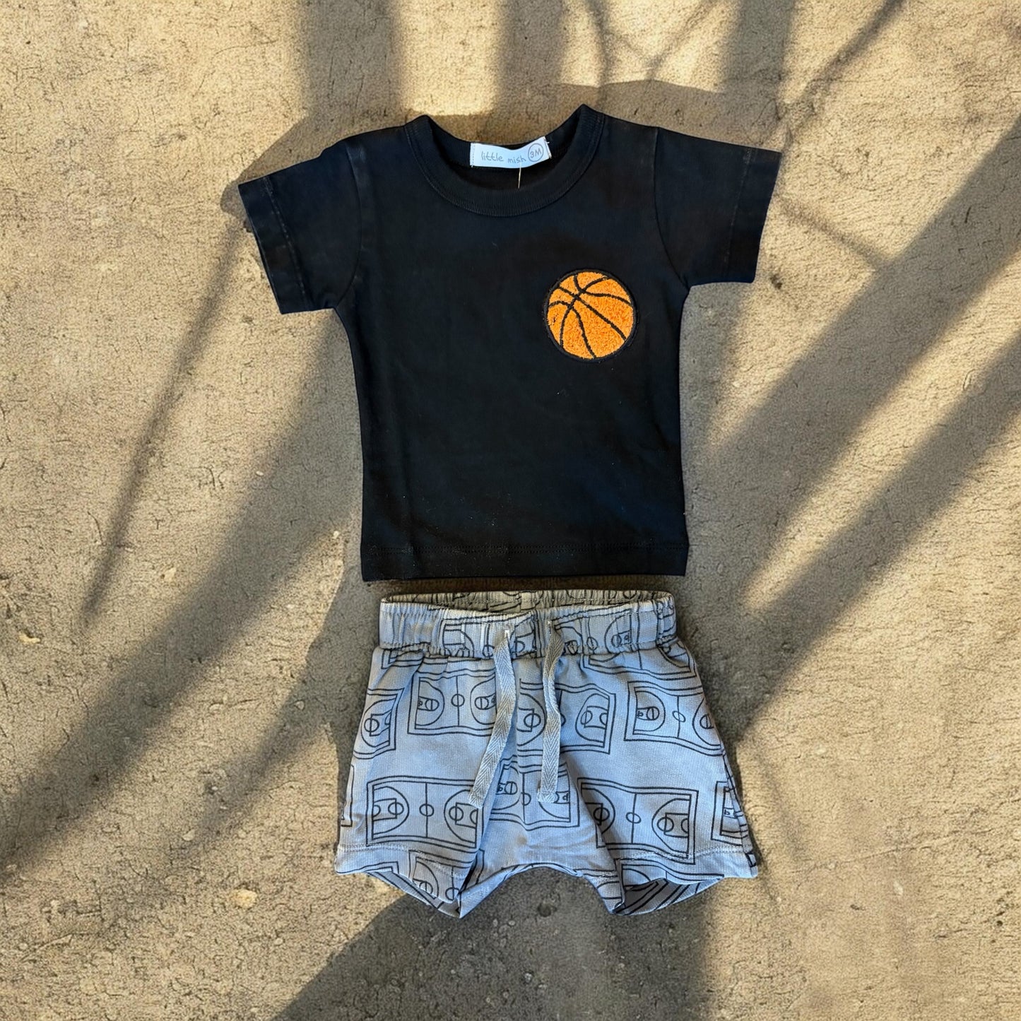 Fuzzy Basketball tee and short set