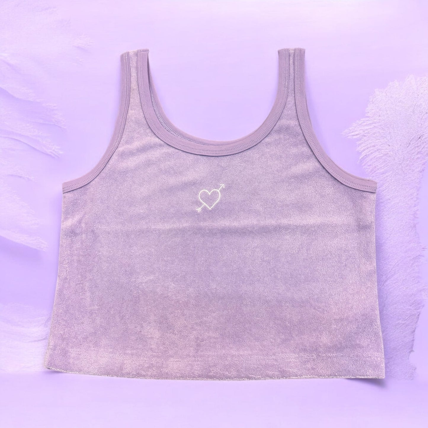 Emma Lavender Heart Terry Tank