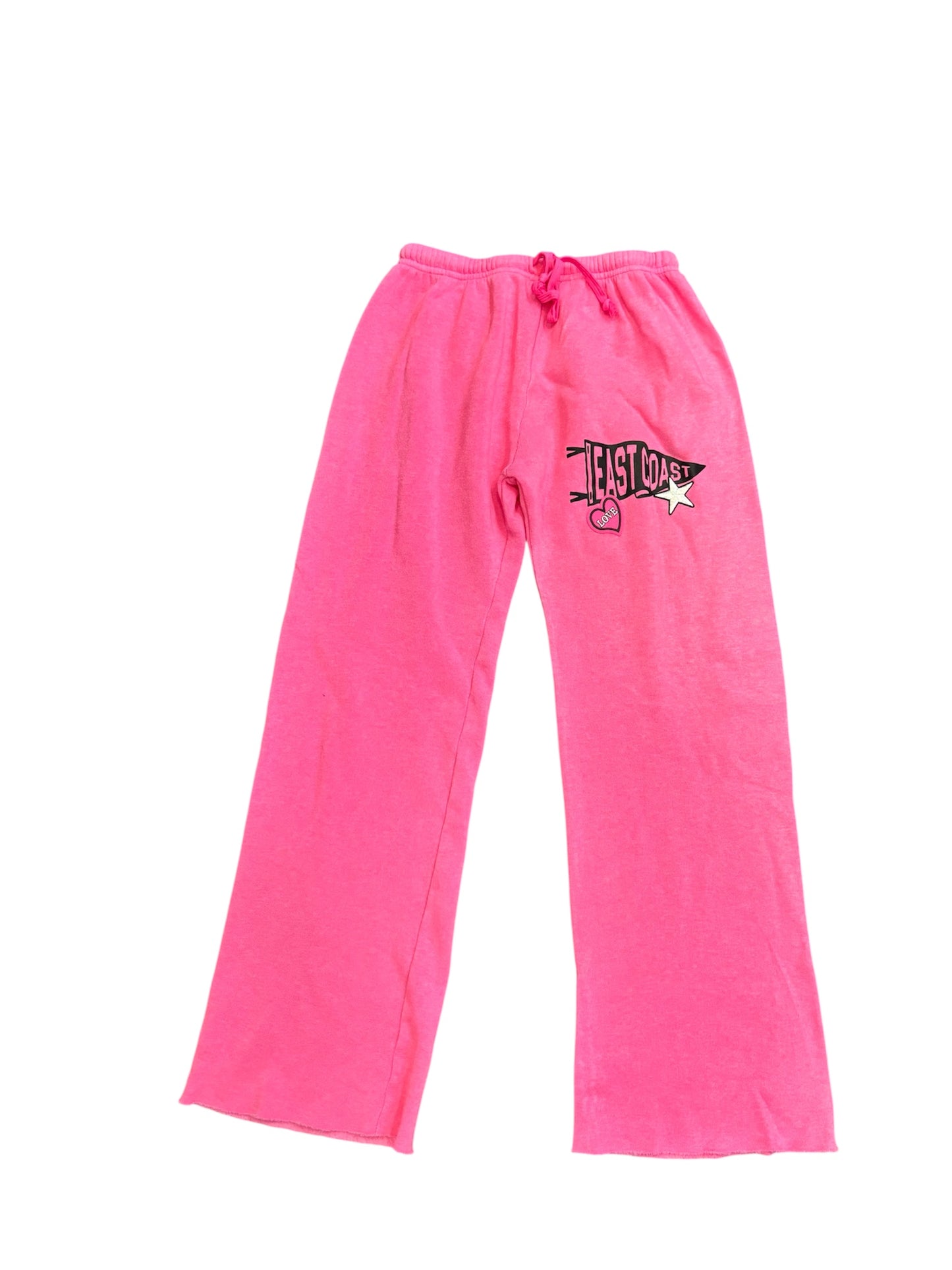 Hot Pink Open Bottom Sweats w/ East Coast