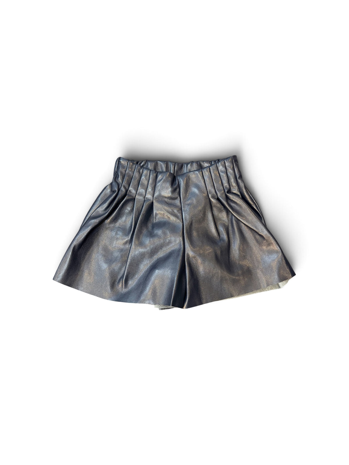 Navy Pleather Shorts