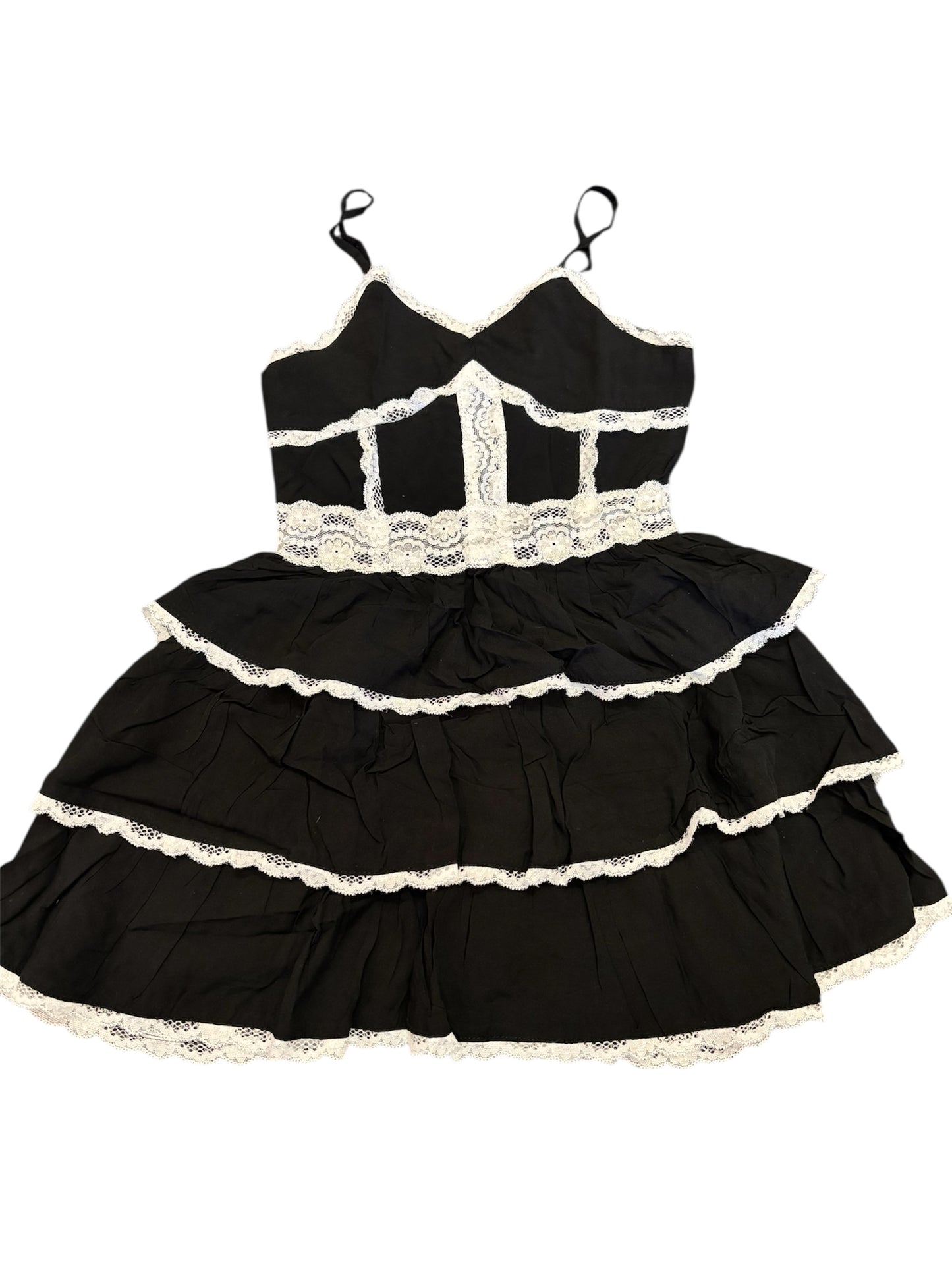 Black Dress w Cream Lace