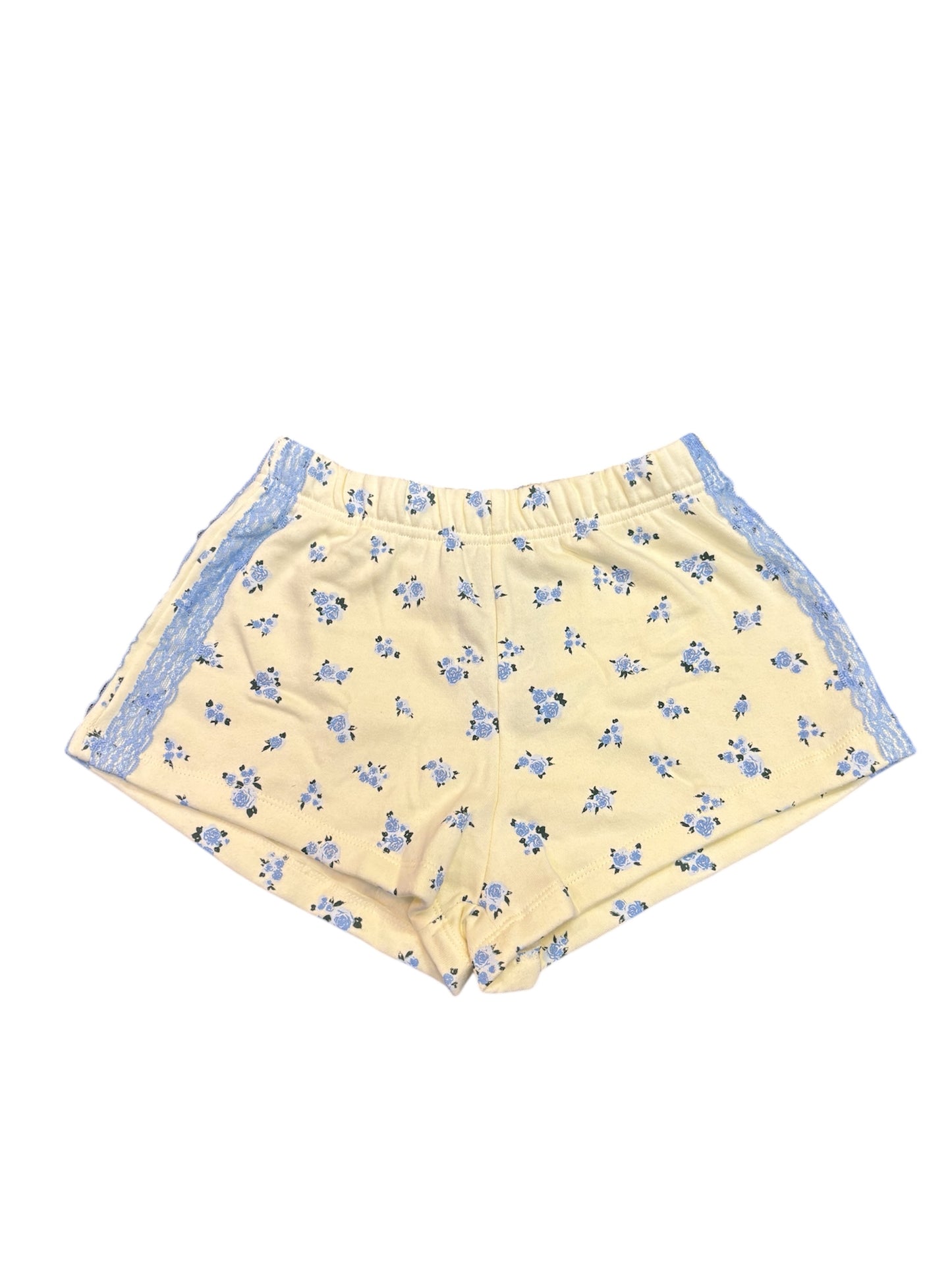 Yellow w Blue Roses Short