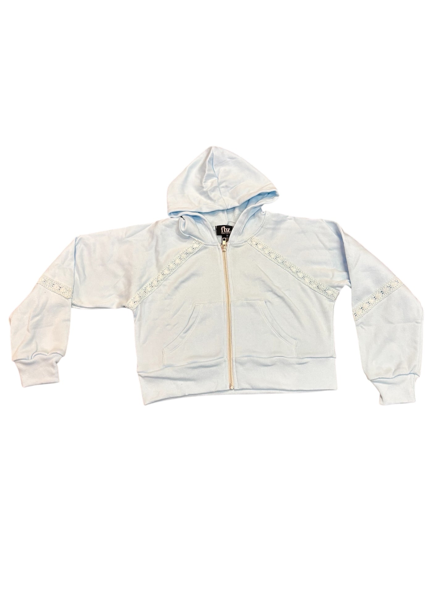 Aqua Lace Contrast Zip Up