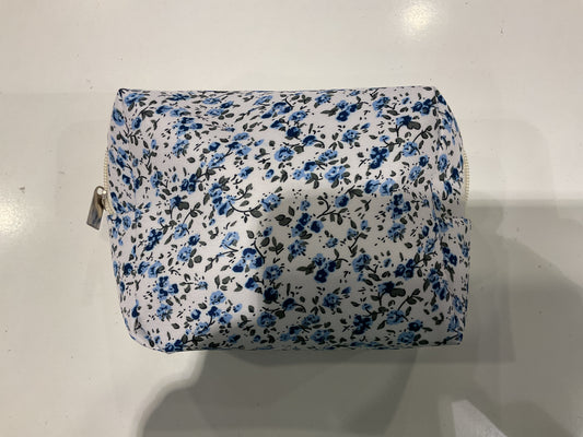 Blue floral small cosmetic bag