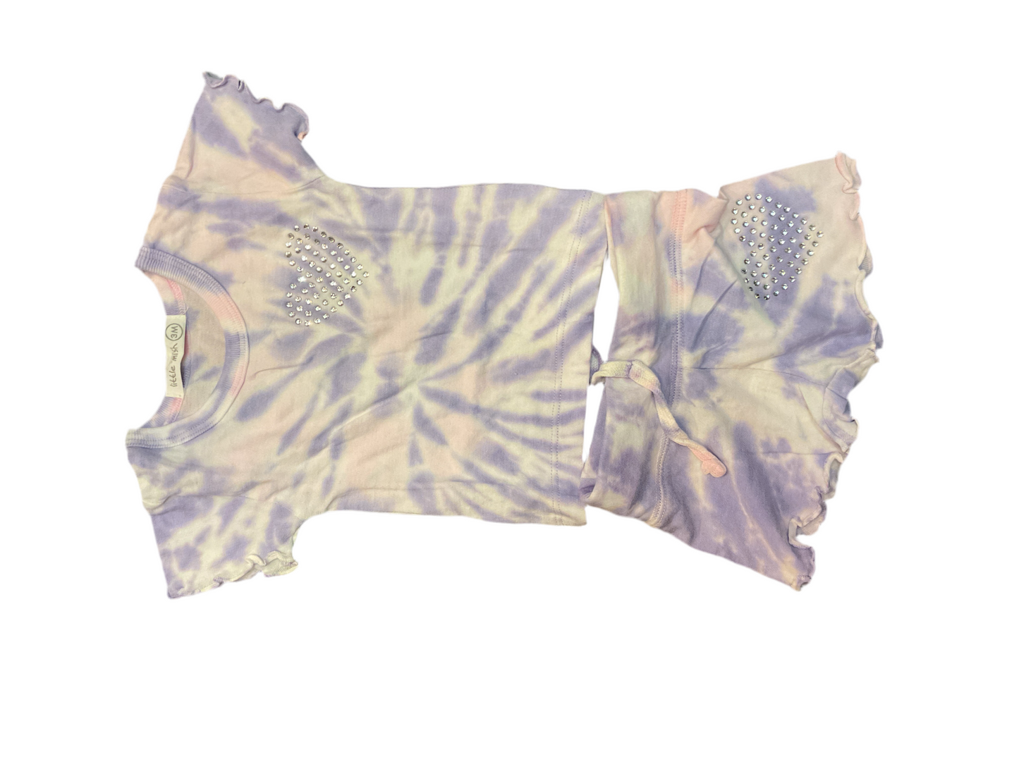 Purple tie dye short set