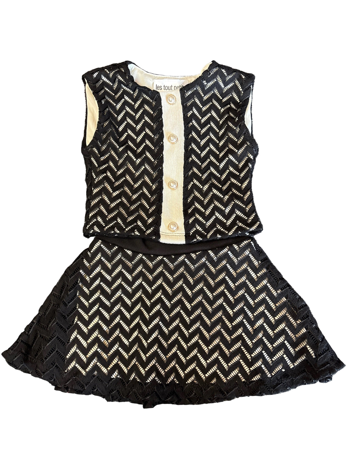 Black/Ivory lace skirt and top