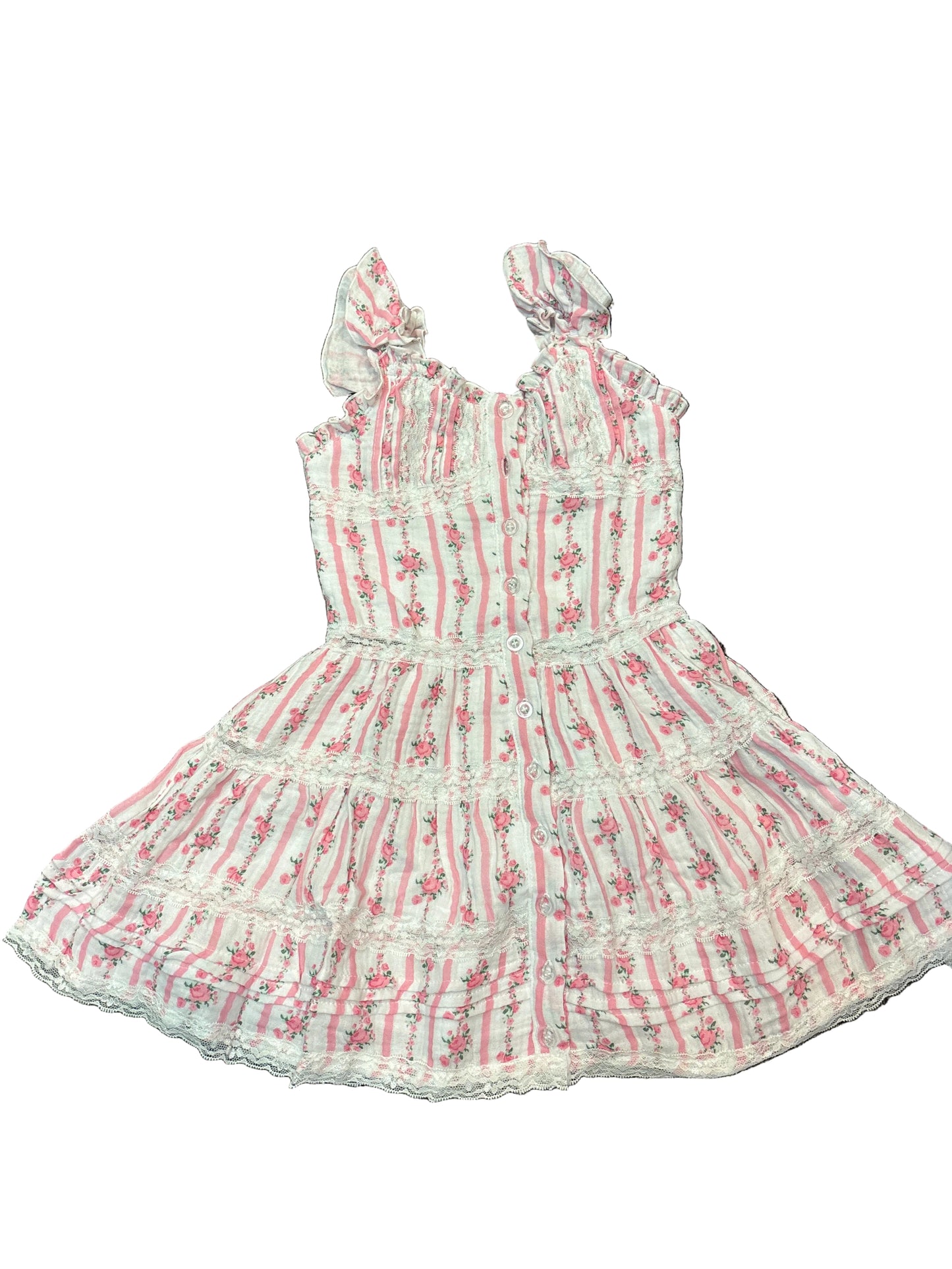 White pink demure dress