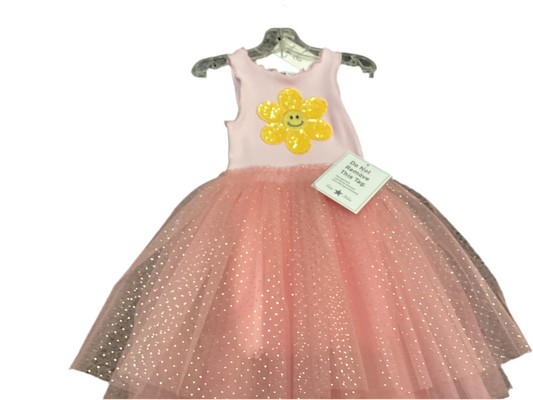 Petite Hailey smile flower tulle dress
