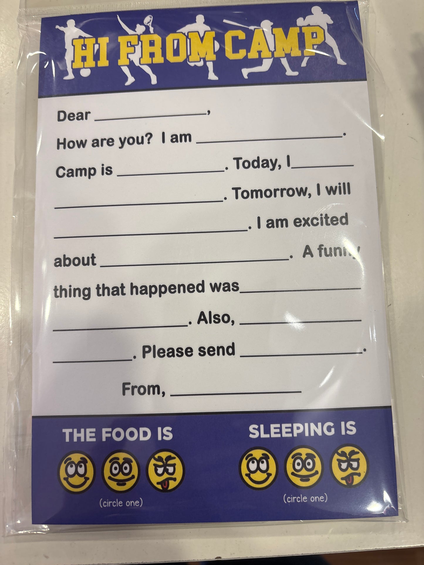 Hi from Camp (Sports) fill-in Stationery