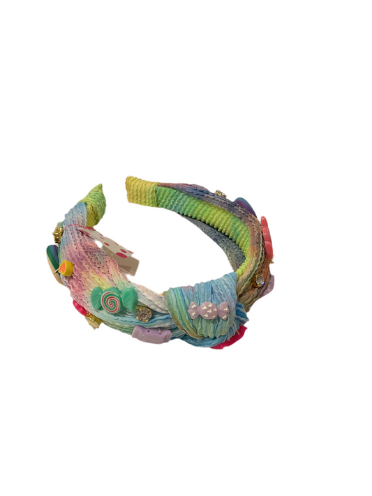 Bari Lynn rainbow candy gauze headband