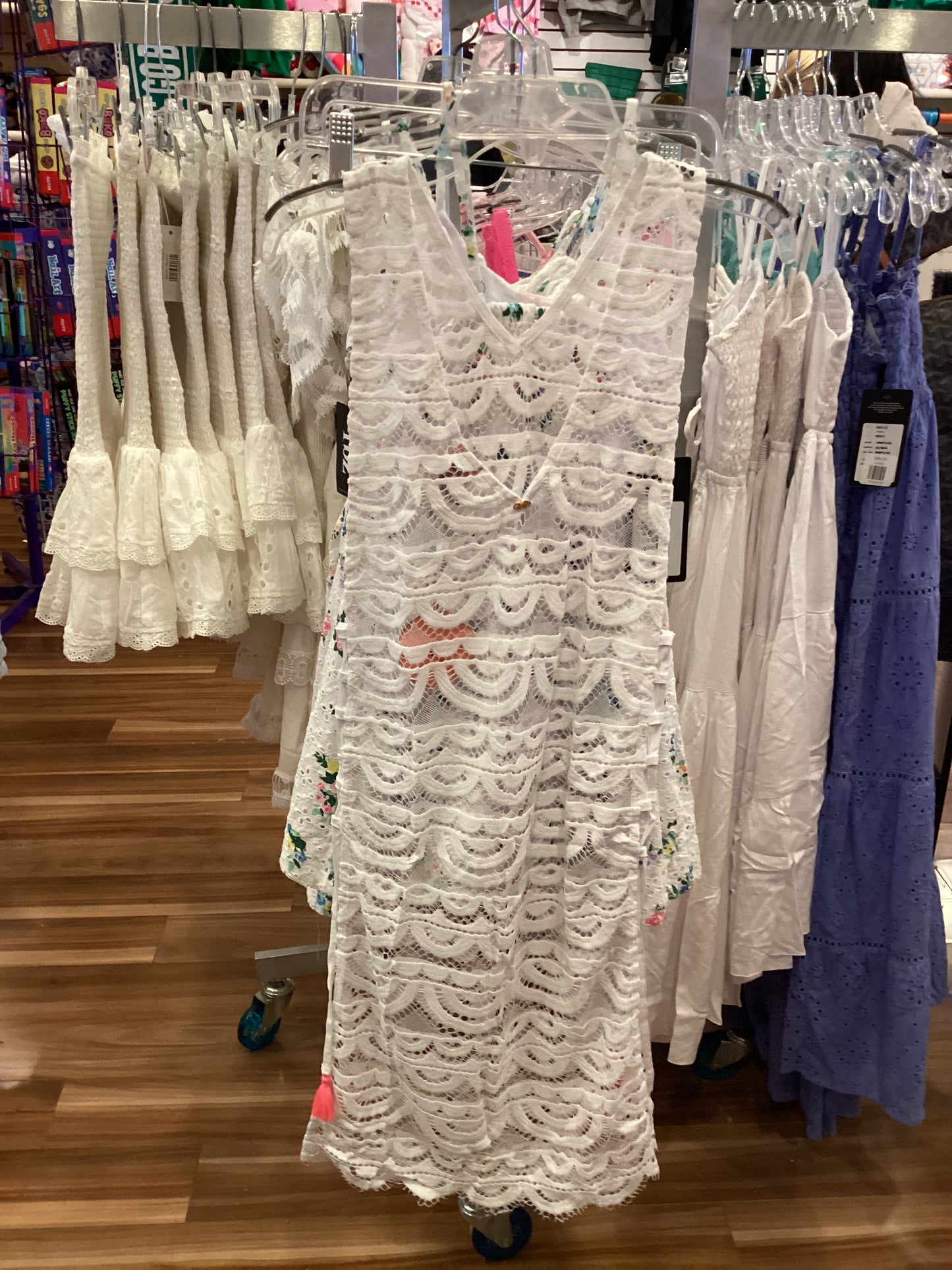 PQ white lace beach cover up