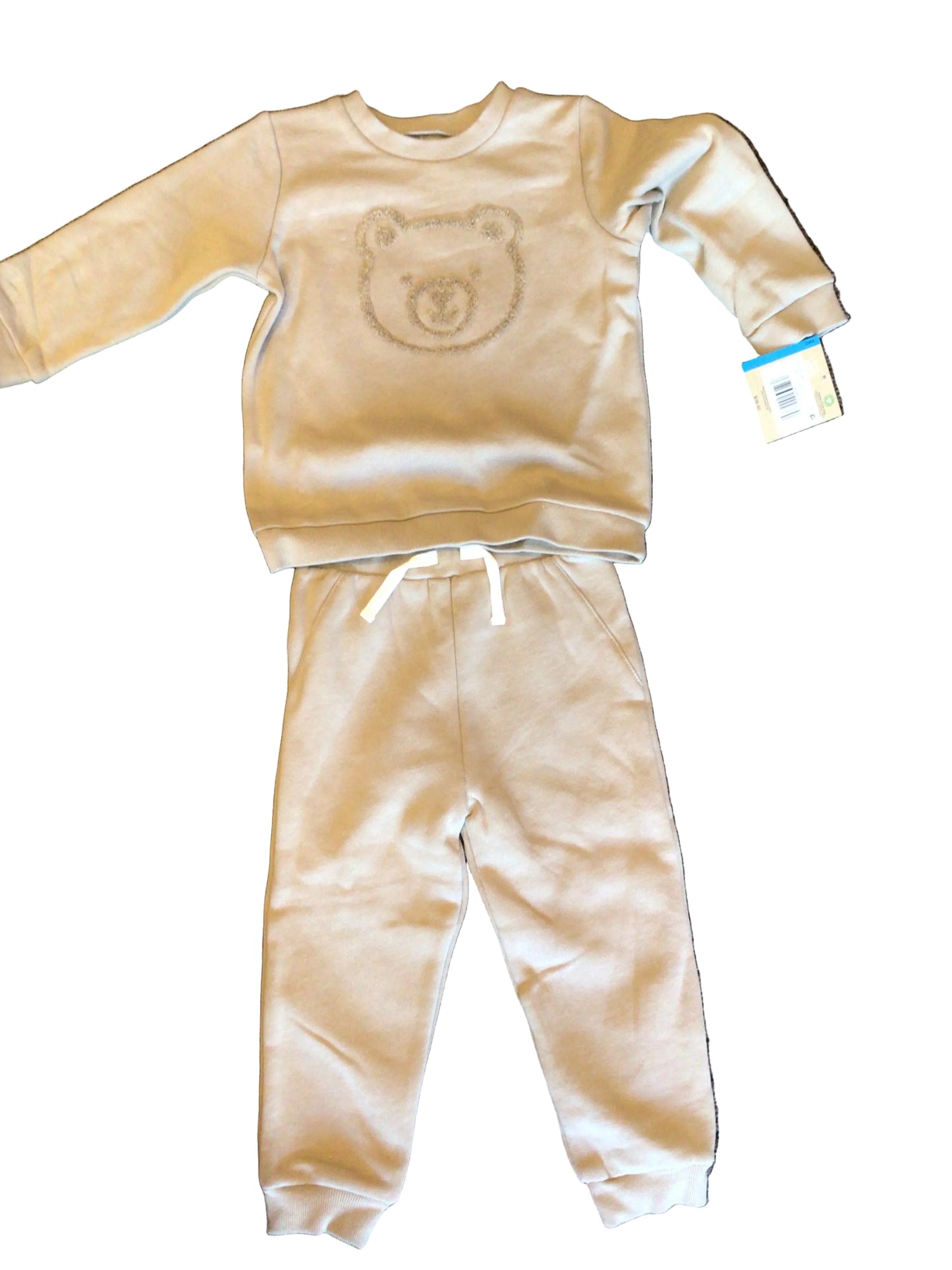 Little Me tan Teddy Bear two piece sweatsuit
