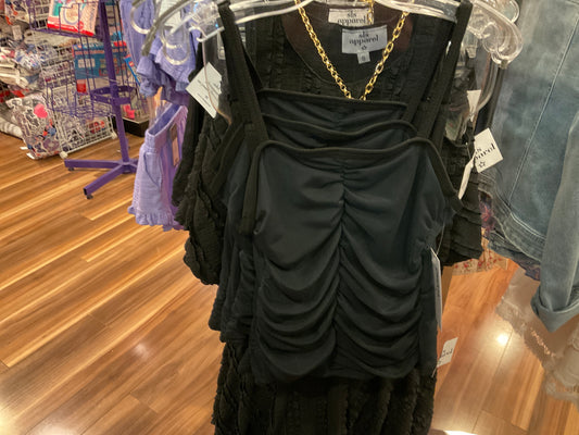 Cheryl kids black ruched tank top