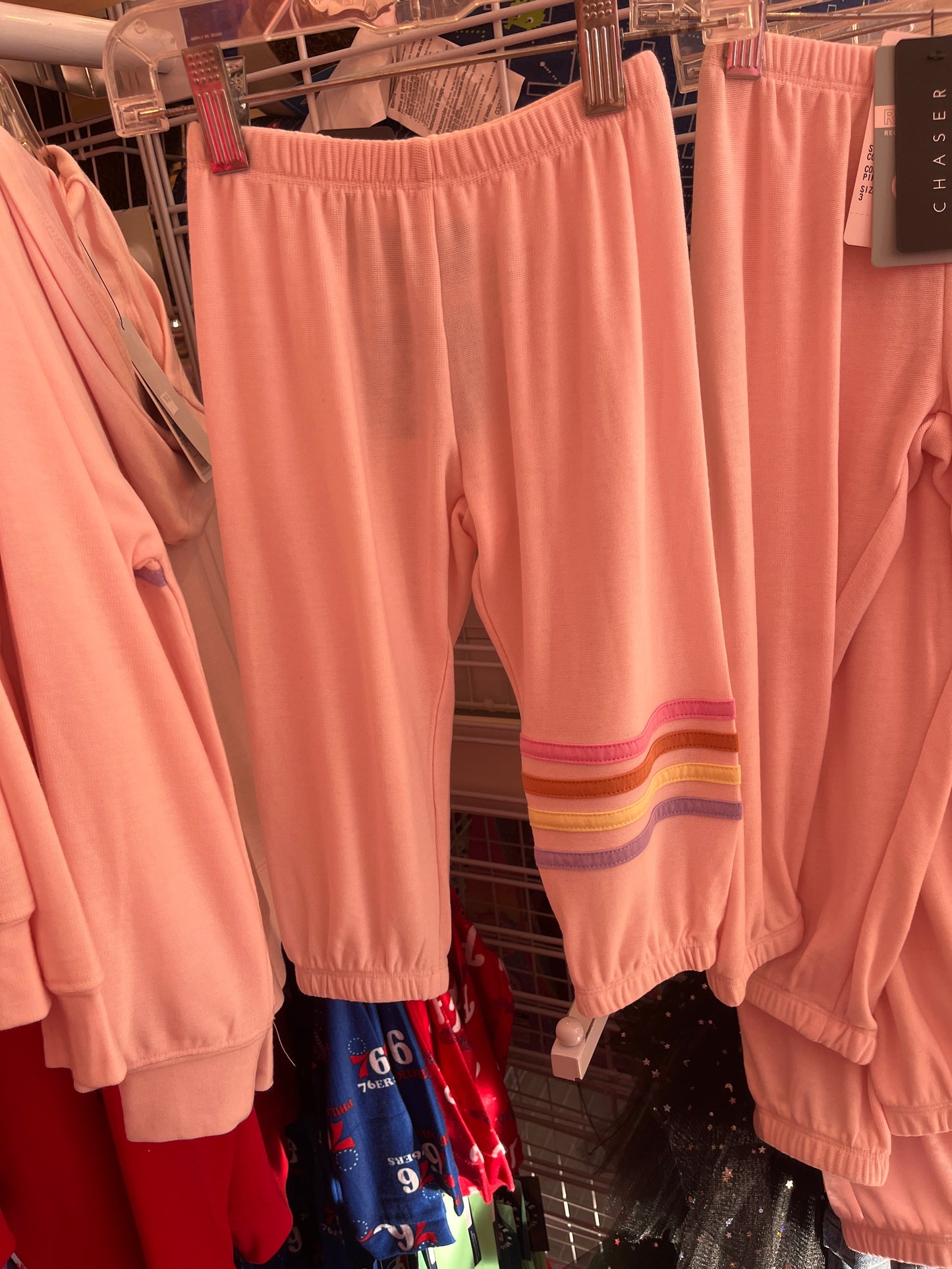 Chaser pink jogger w pastel stripe