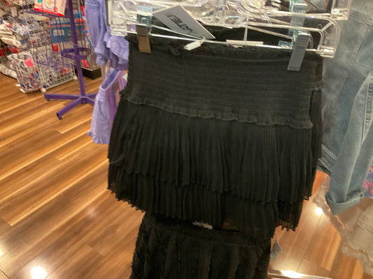 Katiej kids black ruffle skirt