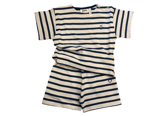 Molo boys blue stripe short set