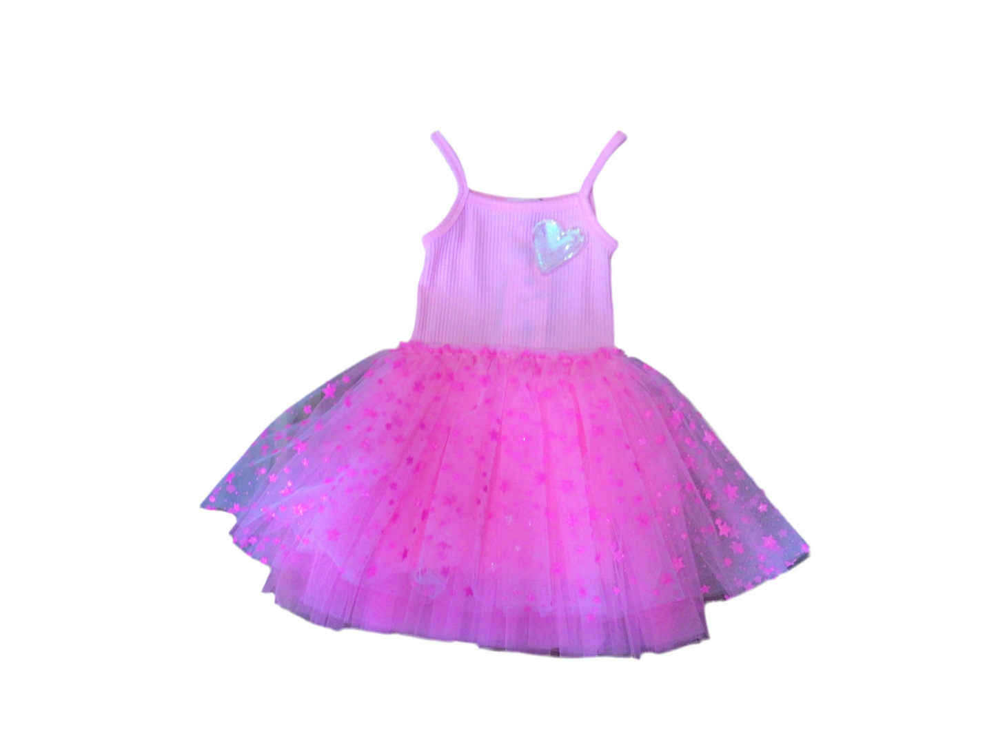Petite Hailey pink heart tulle dress