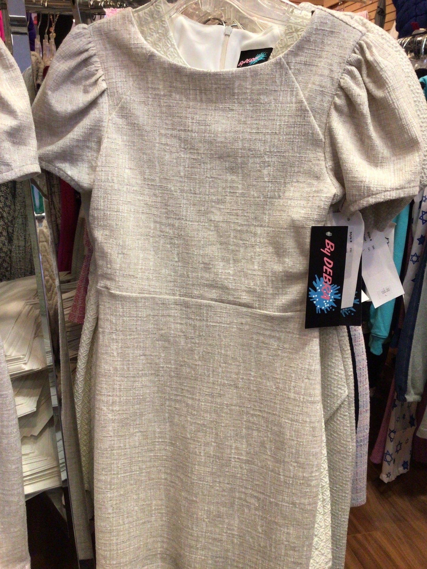 By Debra Taupe tweed dress