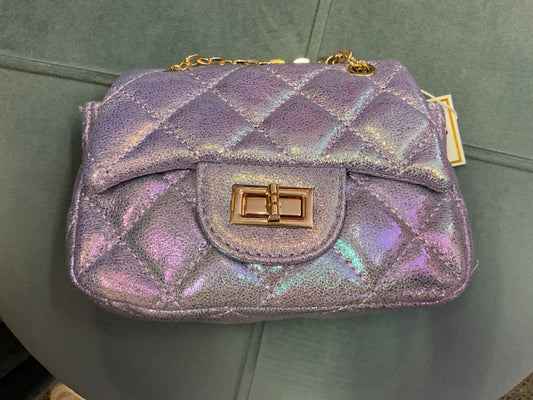 Classic quilted purple shiny bag