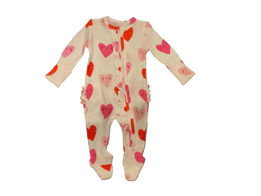 2 way ruffle zipper footie