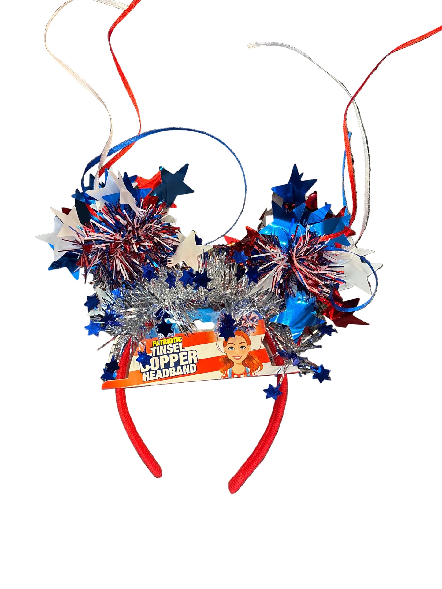 Patriotic Tinsel Bopper Headband