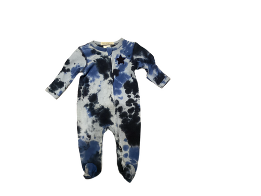 Little Mish Blue tie dye onesie