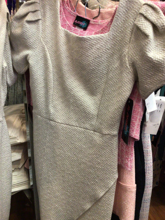 By Debra taupe scalloped envelope dress