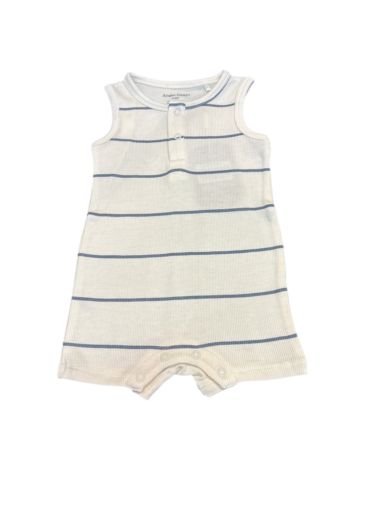 Vintage stripe henley shortie romper