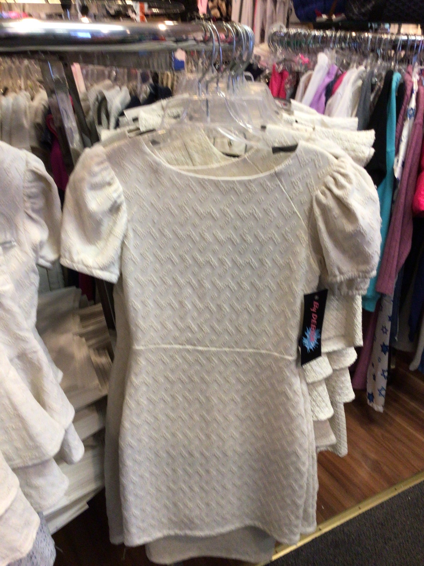 By Debra Puff Sleeve zigzag dress