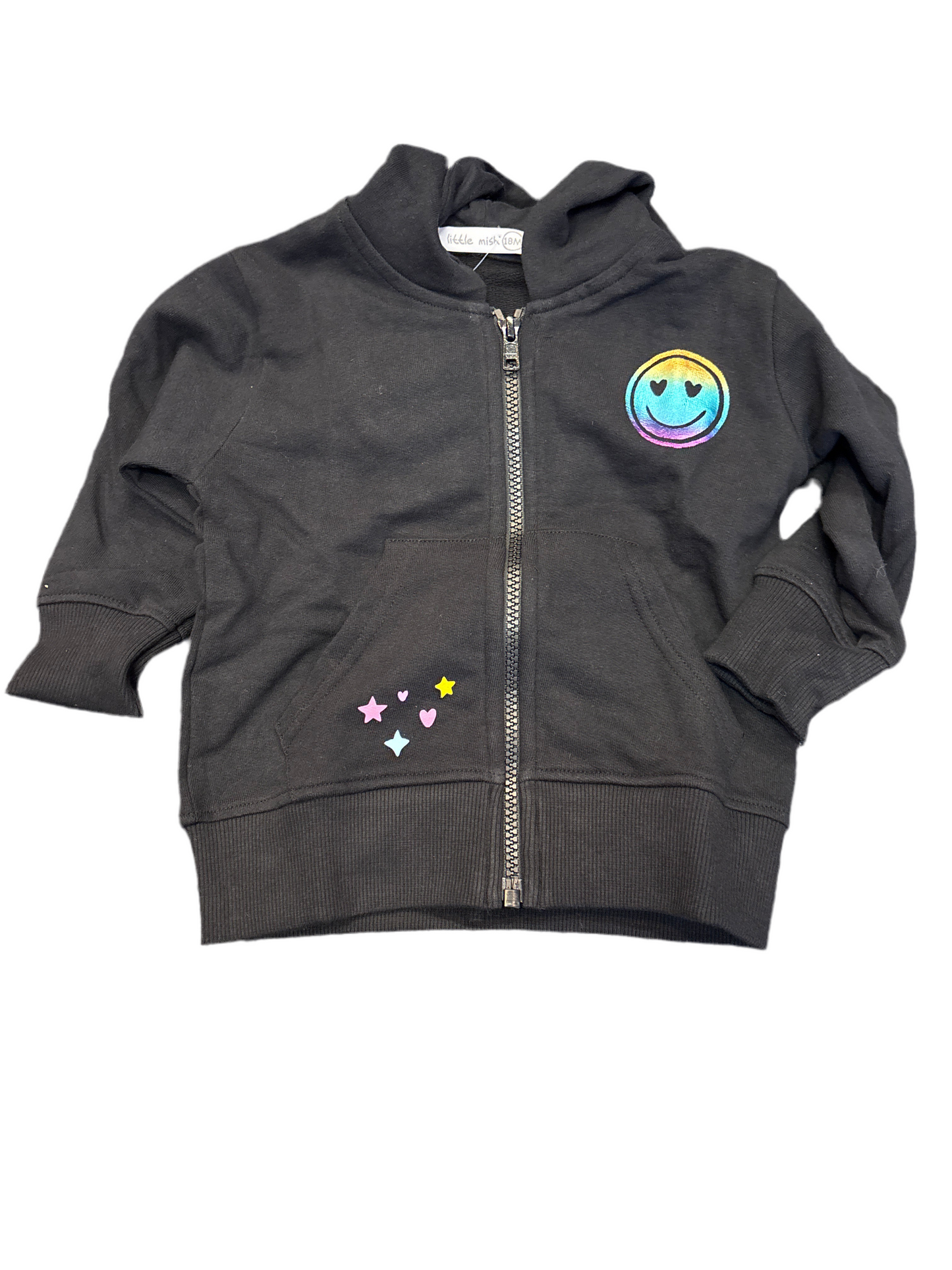 Multi smile black zip ip