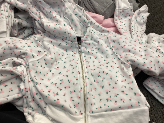 Love junkie pink floral zip up