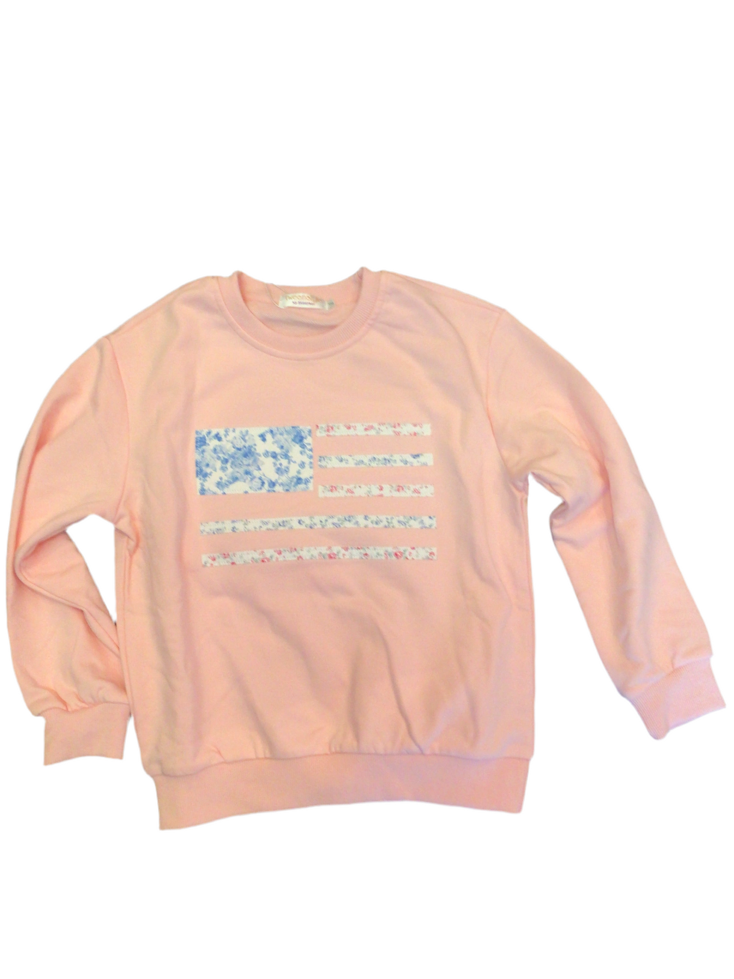Tweenstyle pink floral print flag sweatshirt