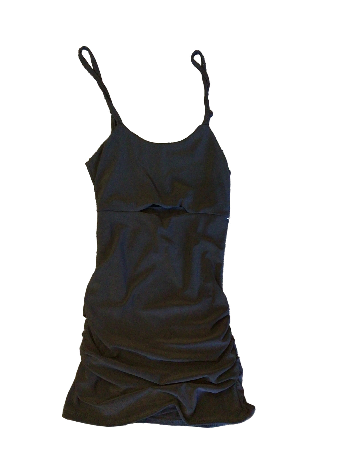 Peekaboo ruched side dress