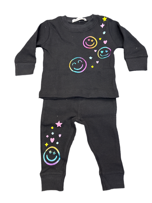 Black multi smile 2pc set